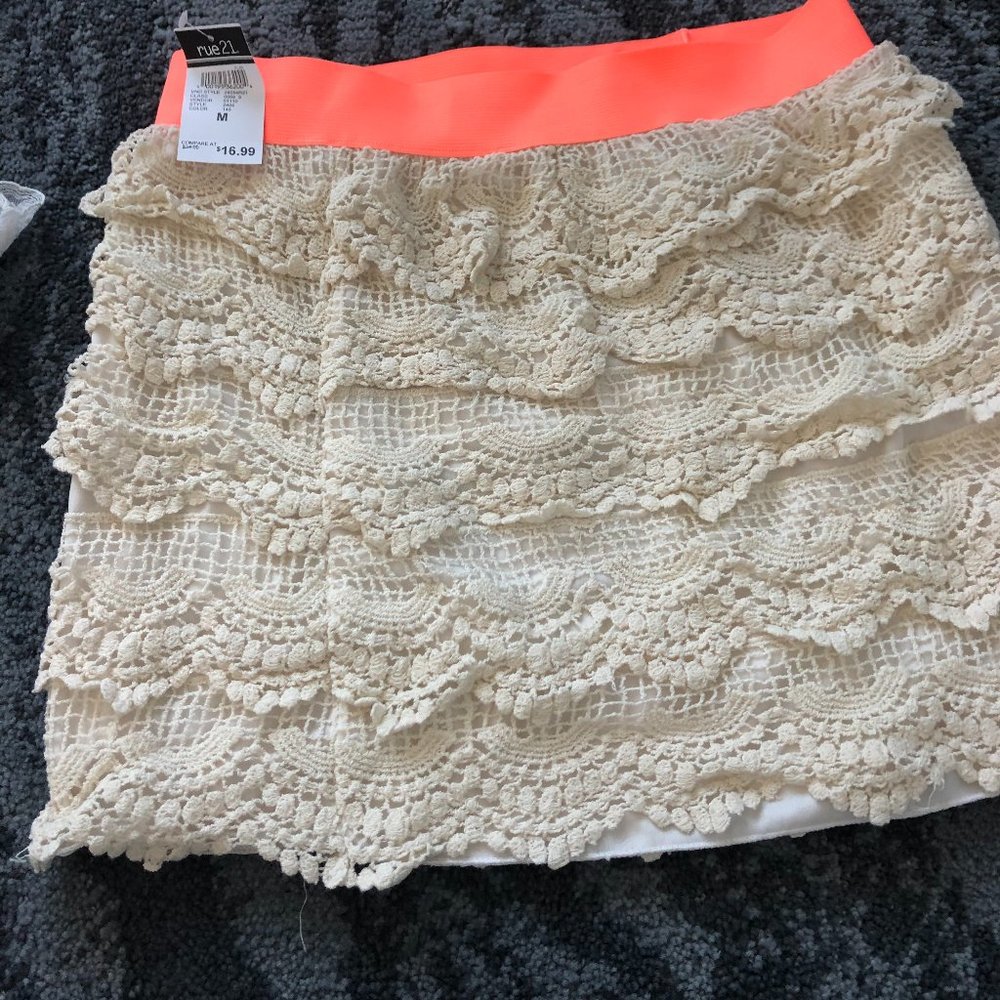 lace mini skirt